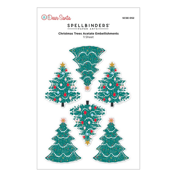 Spellbinders, Dimensional Stickers, Dear Santa Christmas Trees (SCSE-052)