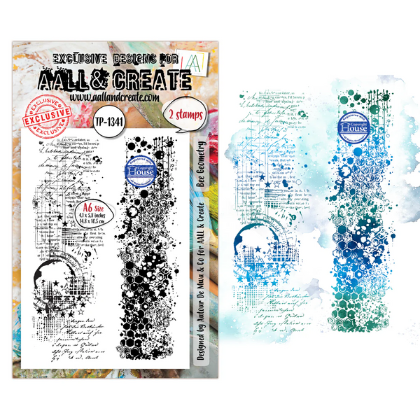 AALL And Create A6 #TP-1341 Photopolymer Clear Stamp Set, Bee Geometry by Autour De Mwa & Co.