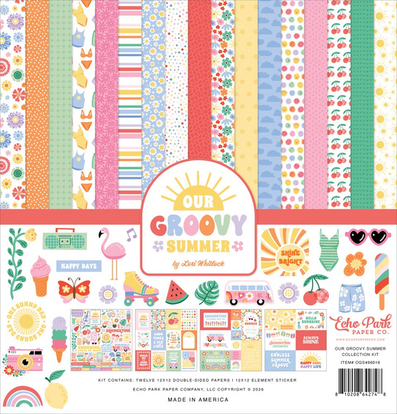 Echo Park Collection Kit 12"X12", Our Groovy Summer (OGS496016)