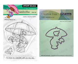 Penny Black, Clear Stamps & Dies Set Combo, 3"x 4", Umbrellas (31-223 & 52-001)