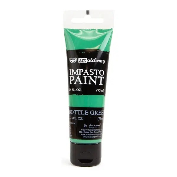 Prima, Finnabair Art Alchemy Impasto Paint 2.5 Fluid Ounces, Bottle Green