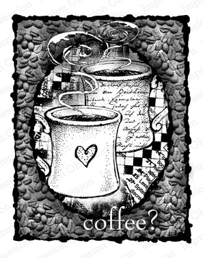 Impression Obsession, Coffee Collage, Cling Stamp - Scrapbooking Fairies