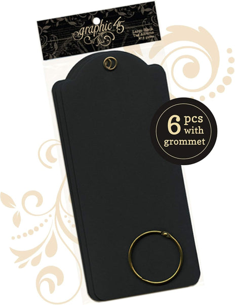 Graphic 45, Staples Large Tag Album, 8.75"X3.875", Black (4500982)