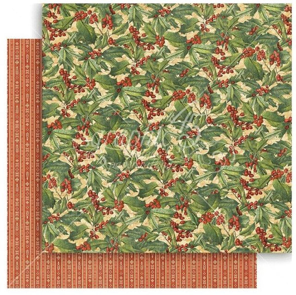 Graphic 45, Winter Wonderland Collection, 12"x12" Double-Sided Cardstock, Holly Berries