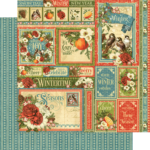 Graphic 45, Seasons Collection, Double-Sided Cardstock 12"X12", Winter Collective