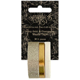 Graphic 45 Staples Glitter & Gloss Washi Tape Set, Ivory, Gold & Champagne (4502826)