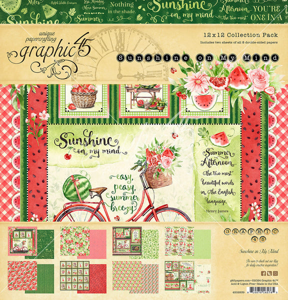 Graphic 45 Collection Pack 12"X12", Sunshine On My Mind