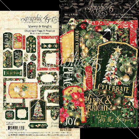 Graphic 45 Die-Cut Assortment, Tags & Frames, Merry & Bright