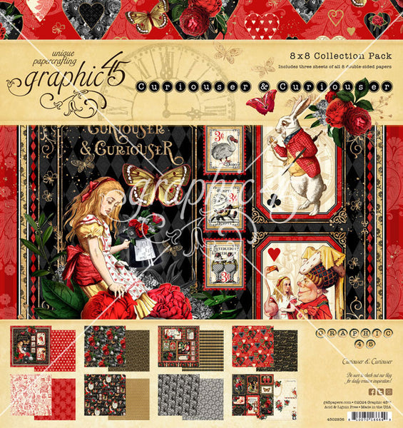 Graphic 45 Collection Pack 8"X8", Curiouser & Curiouser (4502936)