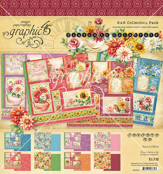 Graphic 45 Collection Pack 8"X8", Season To Celebrate (4502952)