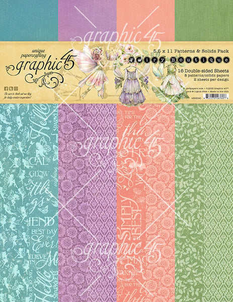 Graphic 45 Patterns & Solids Collection Pack 8.5"X11", Fairy Boutique (4503045)