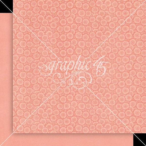 Graphic 45, Fairy Boutique Double-Sided Cardstock 12"X12", Posey Pink Pattern & Solid (4503054)