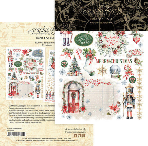Graphic 45 Rub-On Transfers, Deck The Halls (4503098)
