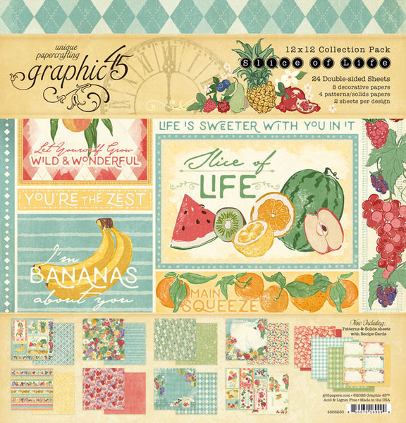 Graphic 45 Collection Pack 12"X12", Slice of Life (4503230)