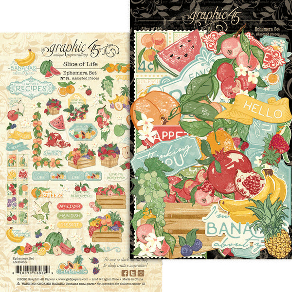 Graphic 45 Ephemera Set, Slice of Life (4503233)