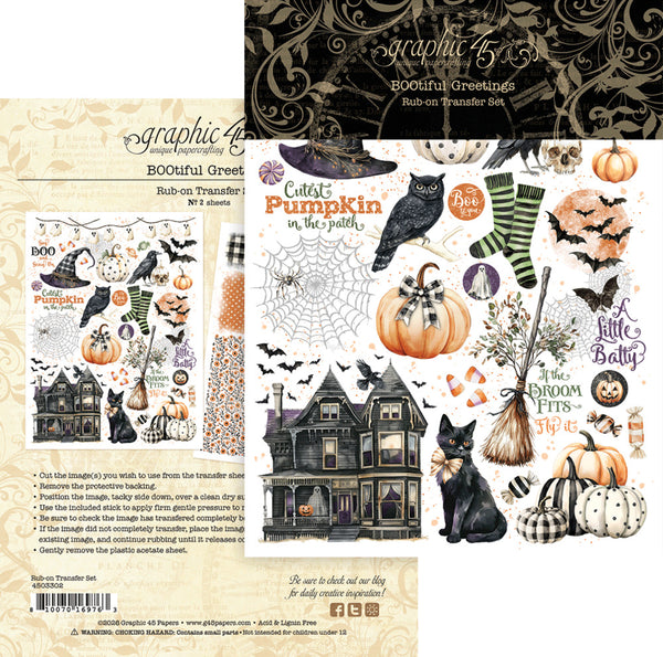 Graphic 45, Rub-on Transfers, BOOtiful Greetings (4503302)