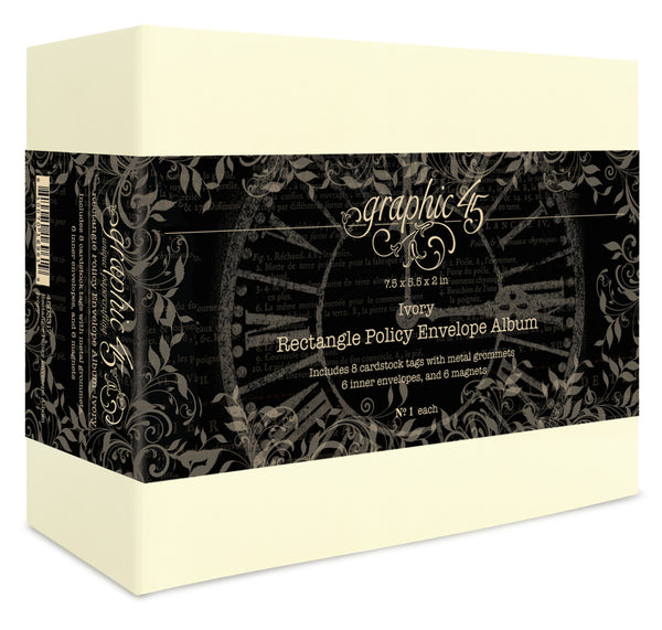 Graphic 45, Rectangle Policy Envelope Album, Ivory (4503317)