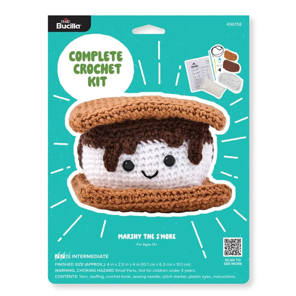 Bucilla, Amigurumi Kit, Crochet Kit, 5" Marshy the S'more