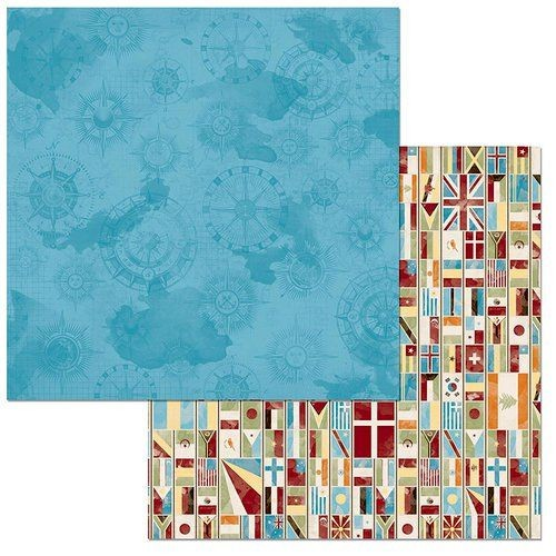 BoBunny, World Traveler, Double-Sided Cardstock 12"X12", World Traveler (7310121)