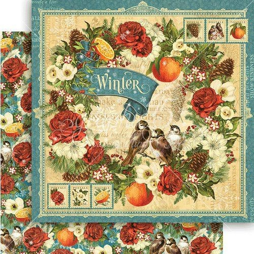 Graphic 45, Seasons Collection, Double-Sided Cardstock 12"X12", Winter (4501615)