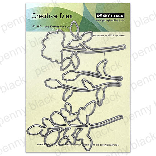 Penny Black, Dies, Love Blooms Cut Out (51-882)