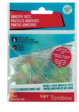 Tombow, Adhesive Dots, Assorted Colors (100pc)