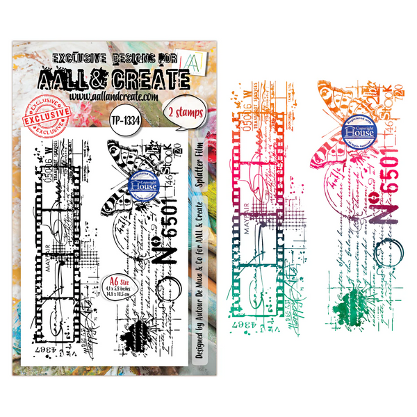 AALL & Create, #TP-1334, Splatter Film, A6 Photopolymer Clear Stamp Set, Designed by Autour De Mwa & Co.