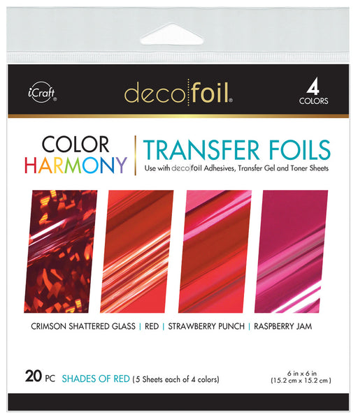 iCraft, Therm-O-Web, Deco Foil 6X6 Color Harmony, Transfer Foils, Shades of Red (20 Sheets)