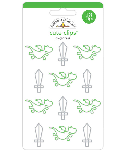 Doodlebug Design, Doodlebug Dragon Tails, Cute Clips, 12/pkg