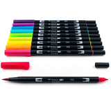 Tombow Dual Brush Pens 10/Pkg, Bright (Water-Based Blendable)