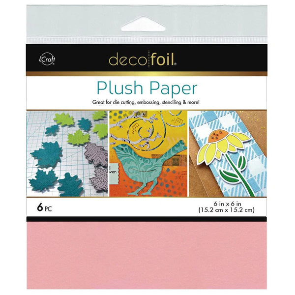 iCraft, Therm-O-Web, Deco Foil Plush Papers, 6" x 6",  Pink Carnation (6 Sheets)
