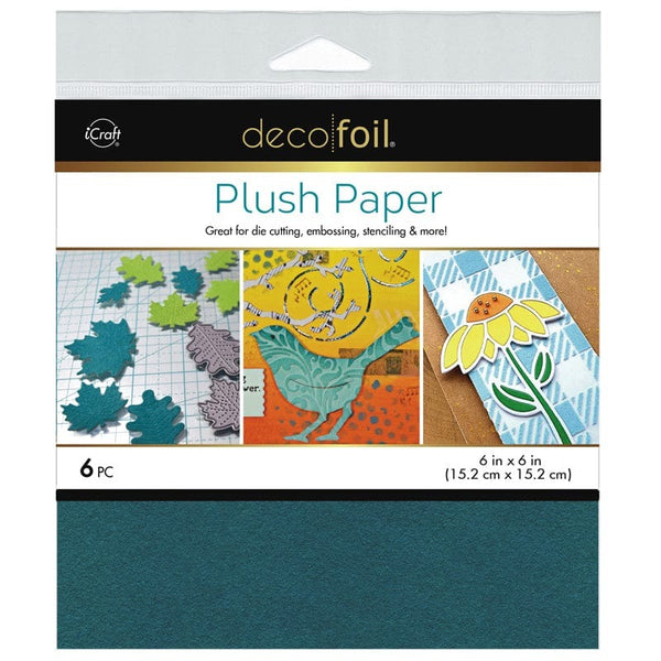 iCraft, Therm-O-Web, Deco Foil Plush Papers, 6" x 6",  Teal Waters (6 Sheets)