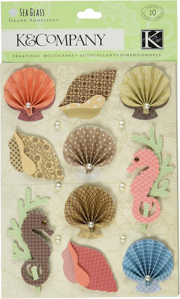 K&Company, Sea Glass Shell Grand Adhesions Stickers