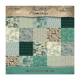Tim Holtz Idea-ology, Double-Sided Cardstock 12"X12" 12/Pkg, Palette Collection: Teal (TH94461)