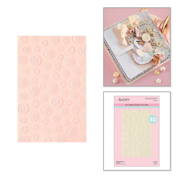 Spellbinders, 3D Embossing Folder by Frank Garcia, Haberdashery Buttons (E3D-176)