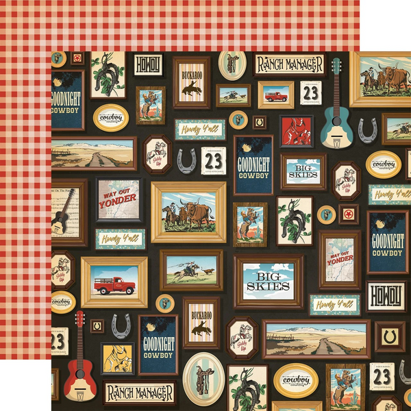 Carta Bella, Cowboys, Double-Sided Cardstock 12"X12", Ranch Frames