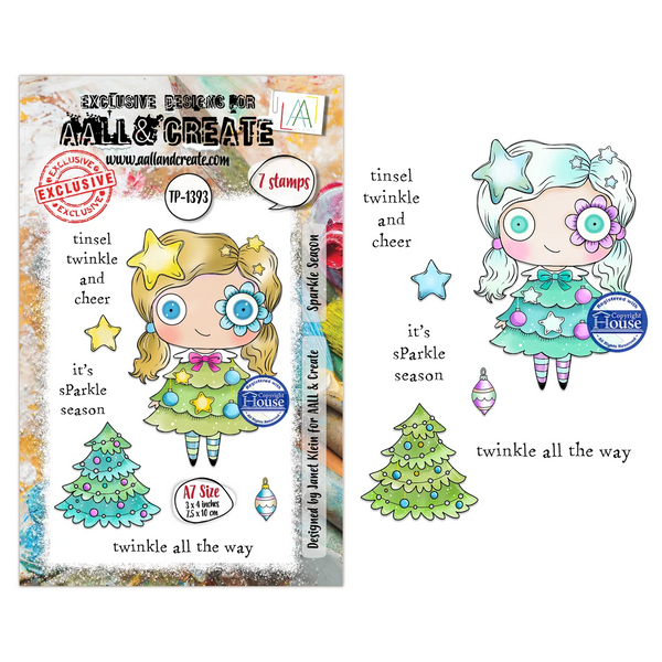 AALL & Create, #TP-1393, Sparkle Season, A7 Clear Stamp, Designed by Janet Klein