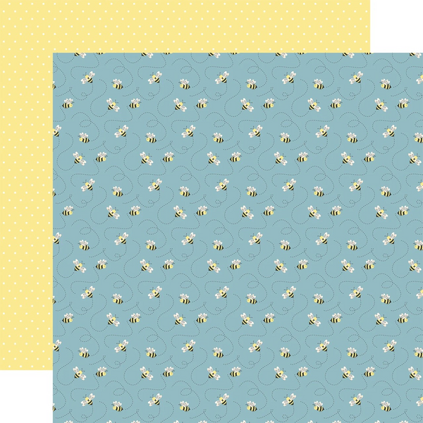 Echo Park, New Day, Double-Sided Cardstock 12"X12", Bee Buddies