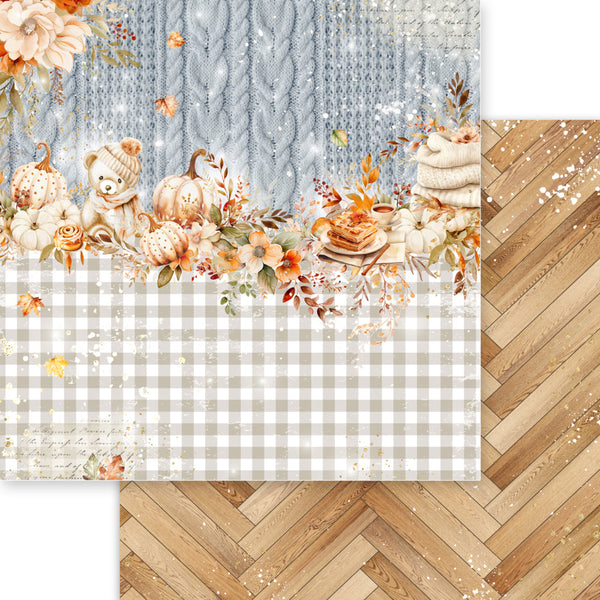 Memory Place, Beary Cozy, Double-Sided Cardstock 12"X12", Pumpkin Season