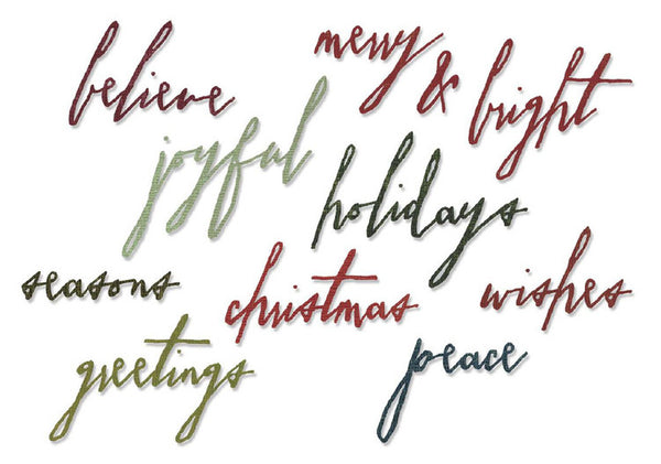 Sizzix Thinlits Dies By Tim Holtz 11/Pkg, Classic Holiday Handwriting (660979)