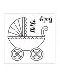 Sizzix, Framelits Die & Stamp Set By Jen Long, Baby Carriage