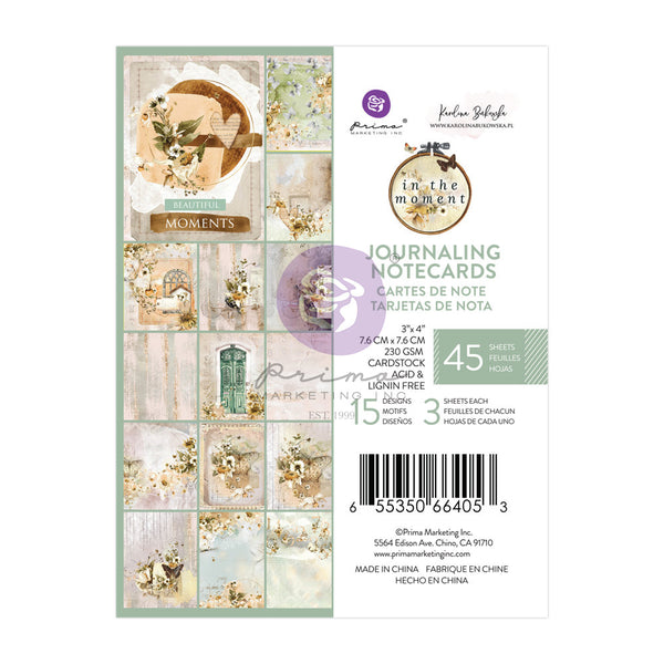 Prima Marketing, In The Moment, Journaling Cards 3"X4" 45/Pkg, 15 Designs/ 3 Each (664053)