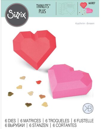 Sizzix Thinlits Dies By Kath Breen 6/Pkg, Geo Heart Box (665827)