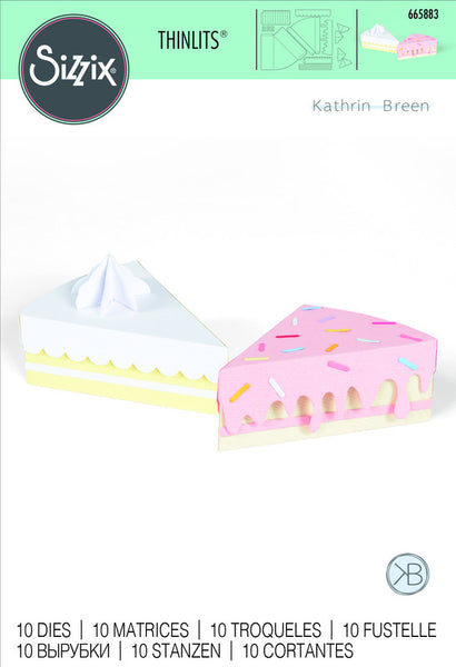 Sizzix Thinlits Dies By Kath Breen 10/Pkg Box, Cake Slice (#665883)