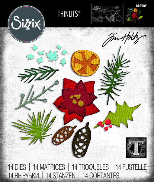 Sizzix Thinlits Dies By Tim Holtz 14/Pkg, Modern Festive (666069)