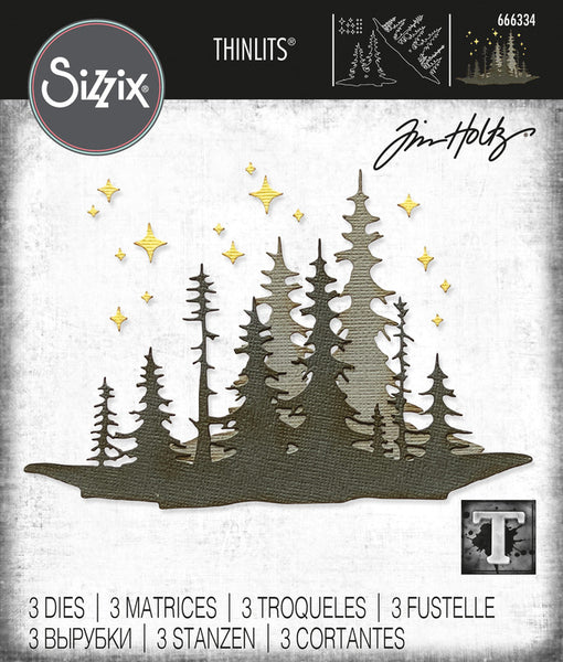 Sizzix Thinlits Dies By Tim Holtz 3/Pkg, Forest Shadows (#666334)