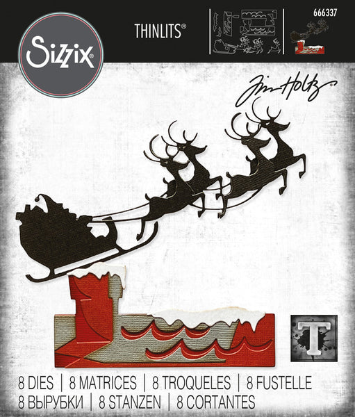 Sizzix Thinlits Dies By Tim Holtz 8/Pkg, Reindeer Sleigh