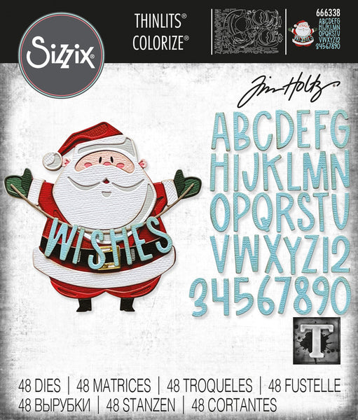 Sizzix Thinlits Dies By Tim Holtz 49/Pkg, Santa Greetings Colorize