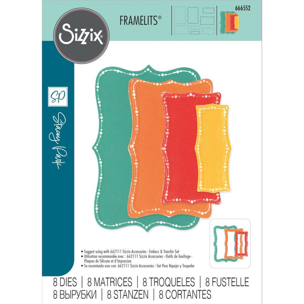 Sizzix Fanciful Framelits Die Set By Stacey Park 8/Pkg, Doris Dotted Top Note