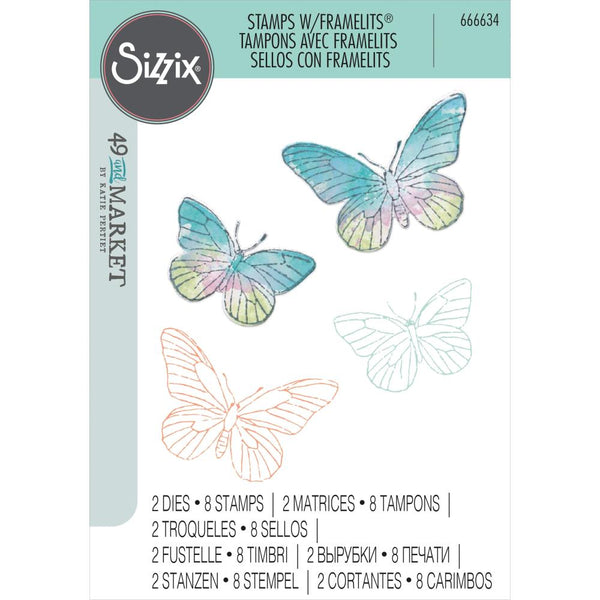 Sizzix Framelits Die & A5 Stamp Set By 49 & Market, 10/Pkg